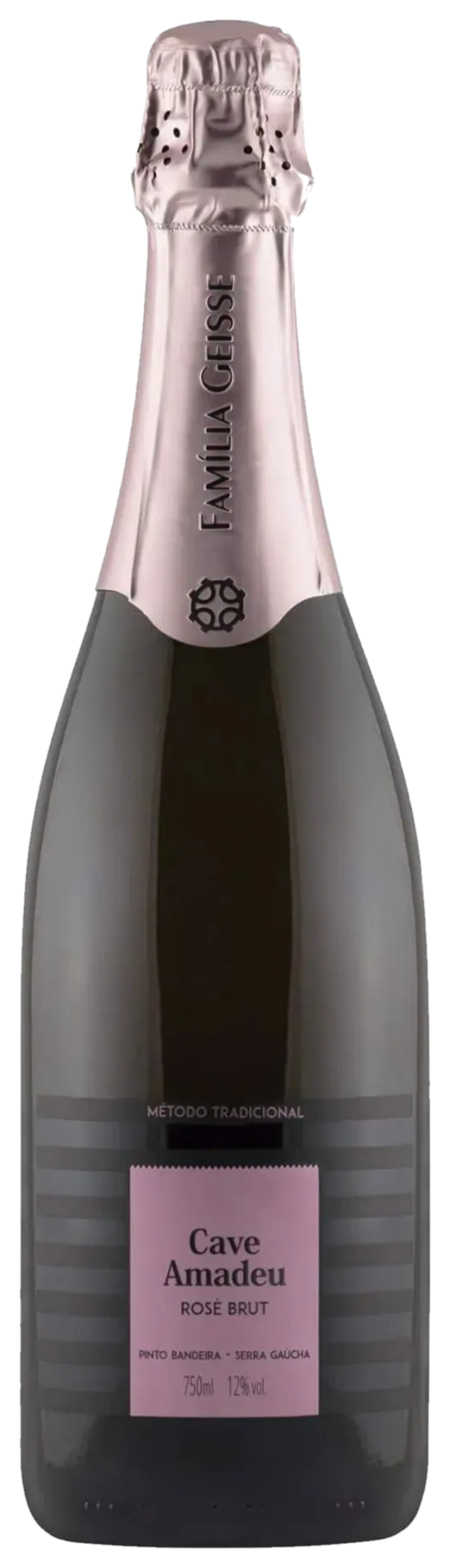 Cave Geisse – Amadeu Brut Rosé (NV) fles transparant – rood wijn van Cave Geisse