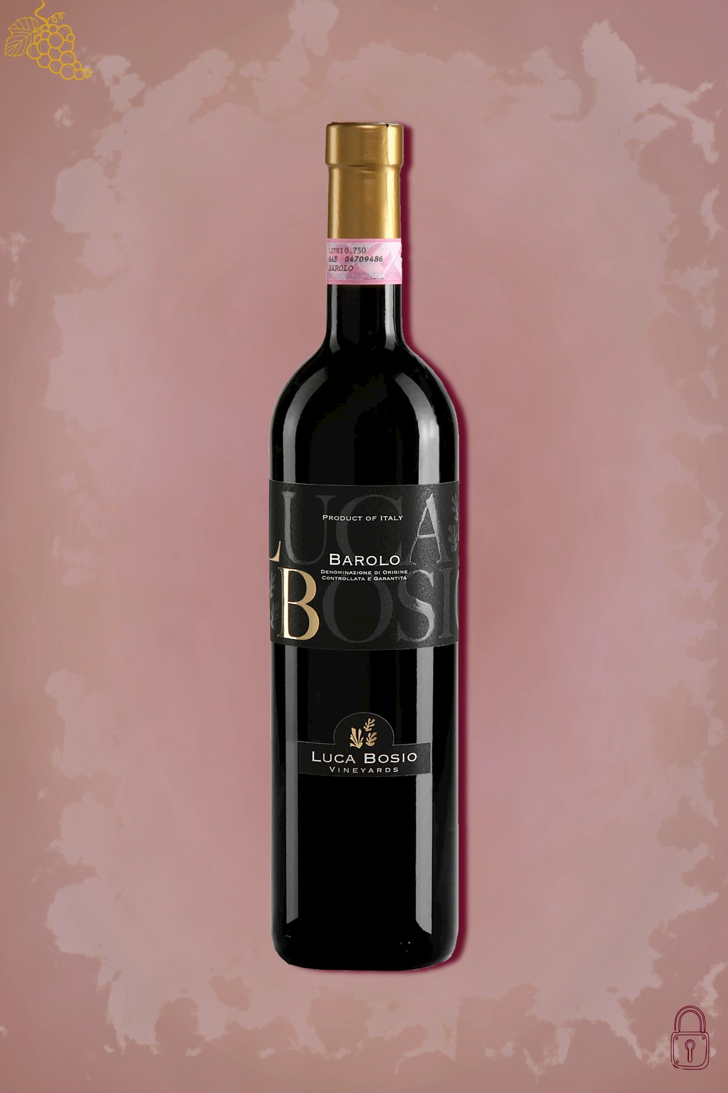 🍷 Luca Bosio Barolo 2018 – rode wijn tegen rode achtergrond