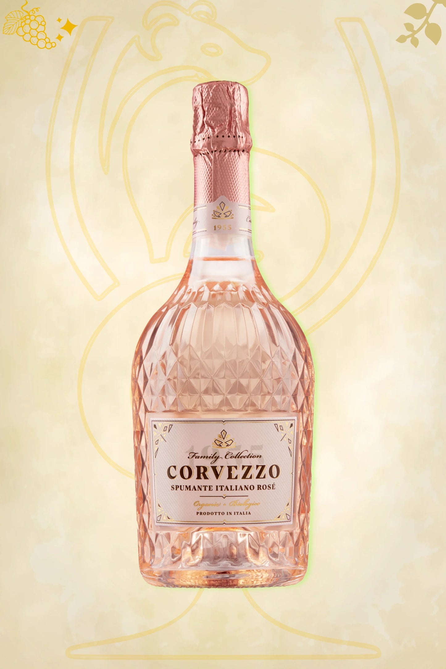 🍇 Corvezzo – Cuvée Rosé Diamond (NV) – premium mousserend uit Italië