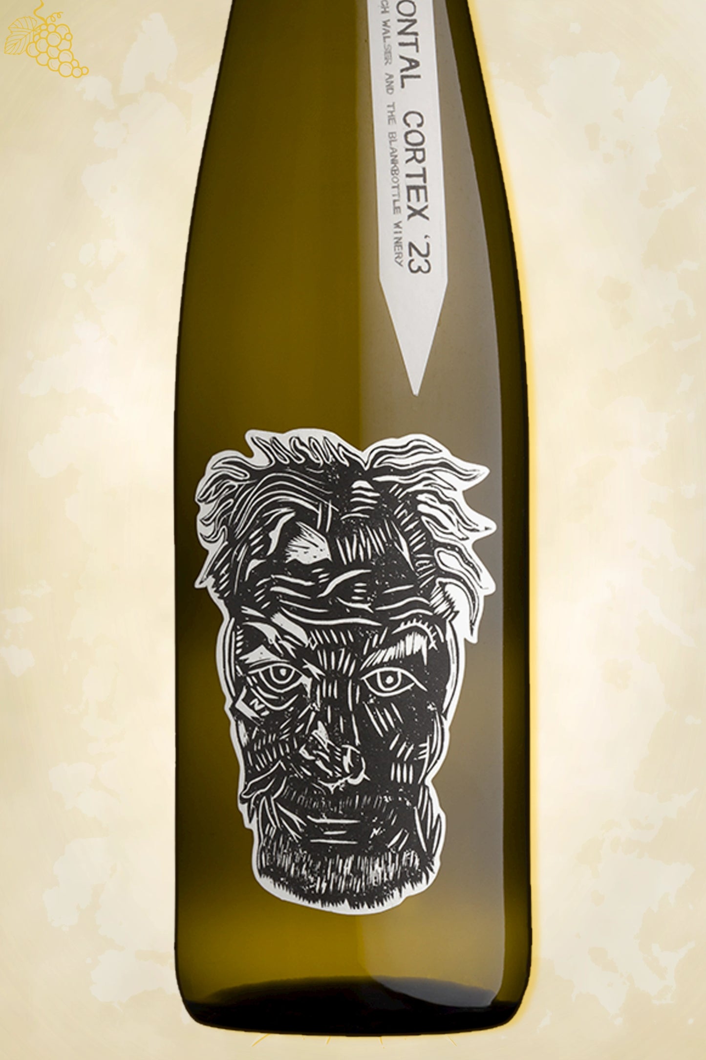 Close-up label Blank Bottle Orbitofrontal Cortex 2023 – creatieve details van Pieter Walser