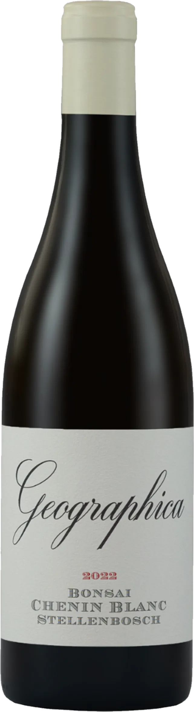 Vrijstaande witte wijnfles – The Foundry – Geographica Bonsai Chenin Blanc (2020) zonder achtergrond