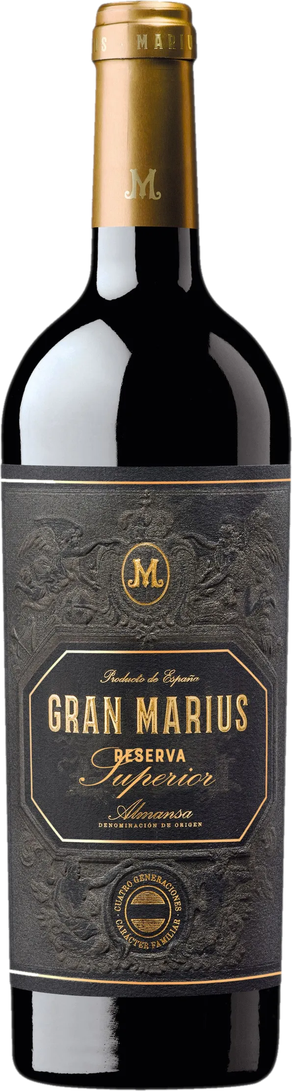 Productfoto zonder achtergrond: Piqueras – Gran Marius Reserva Superior Almansa (2019), rode wijn uit Spanje