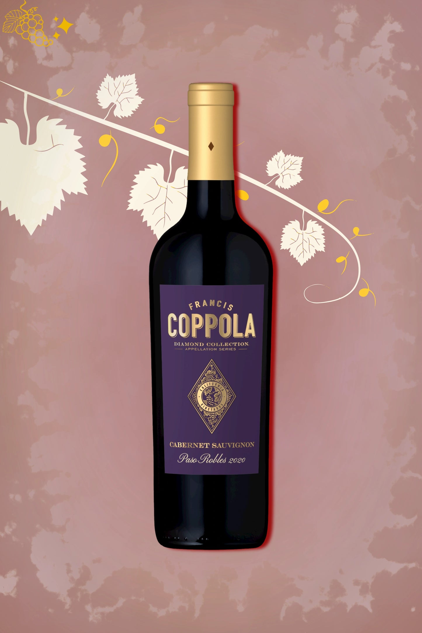 Coppola – Diamond AppSeries Cabernet Sauvignon Paso Robles (2021) – rode wijn in diepe rode ambiance