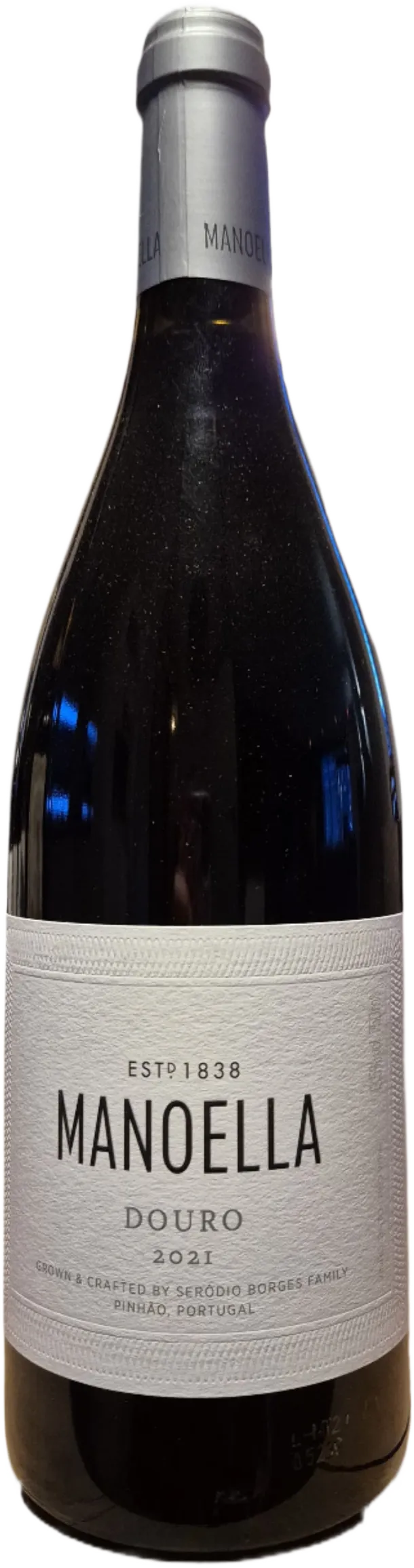 🫙 Wine & Soul - Quinta da Manoella Red (2021): transparante flesweergave van rode wijn uit Douro
