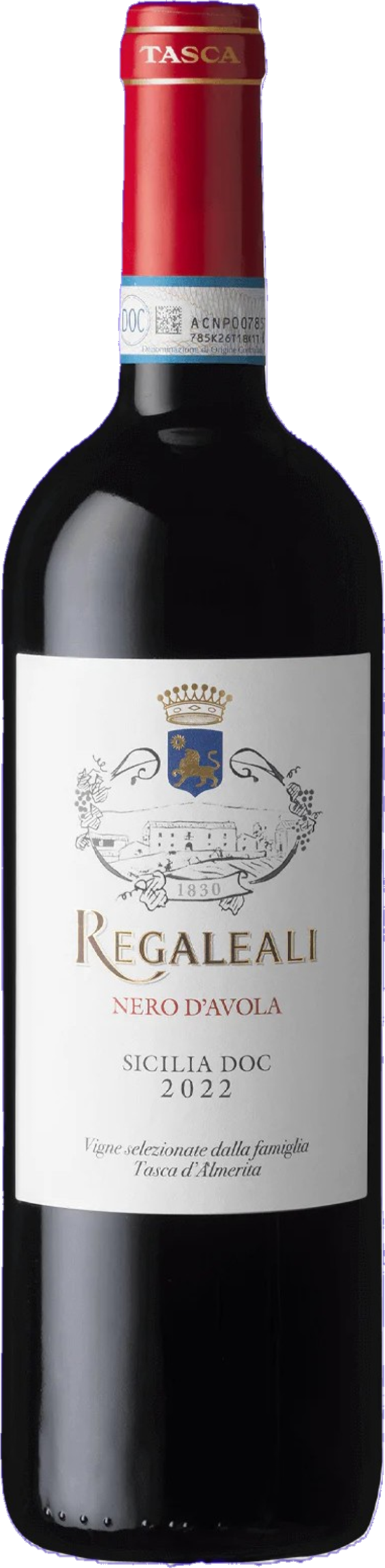 Regaleali Nero d’Avola 2022 fles transparant – fruitige rode wijn van Tasca d’Almerita