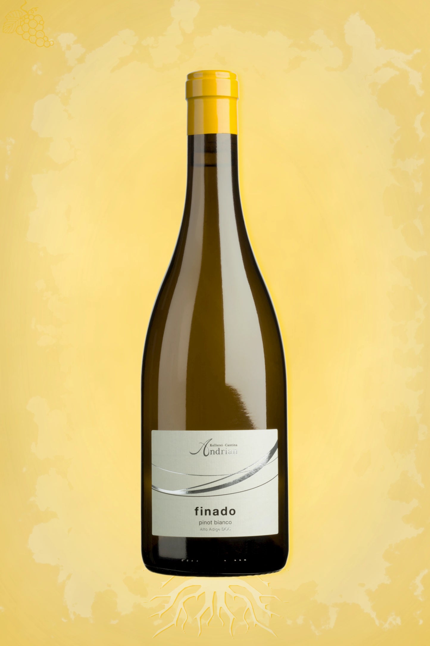 Cantina Andrian Pinot Bianco Finado 2024 tegen bergachtig decor – frisse witte wijn uit de Dolomieten