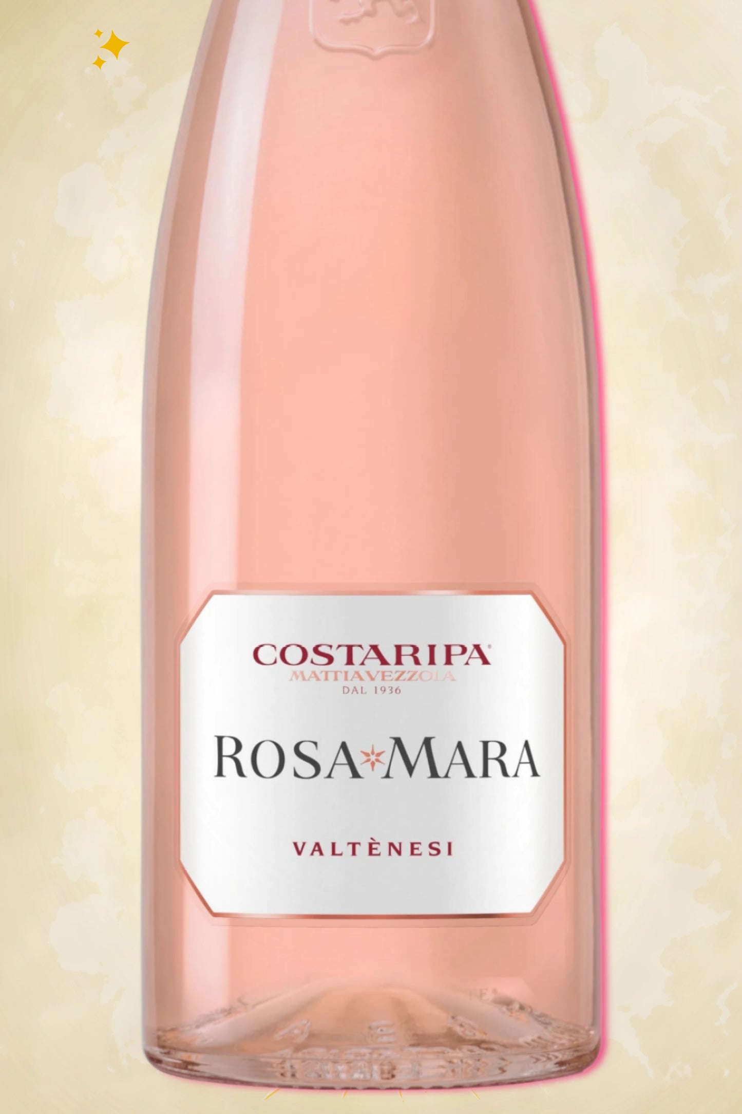 Close-up Costaripa RosaMara label – Valtènesi DOC rosé