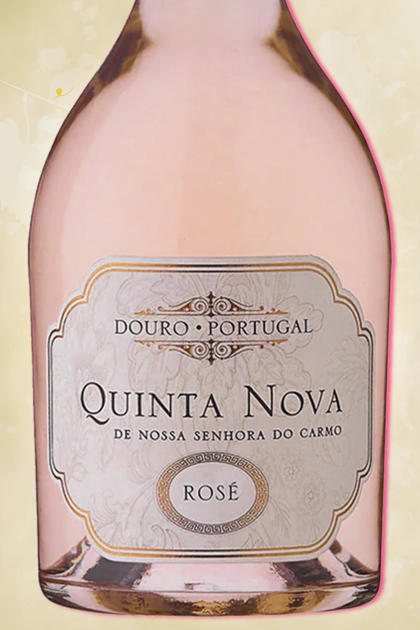 Close-up label Rosé Douro 2021 – Quinta Nova logo en vintage