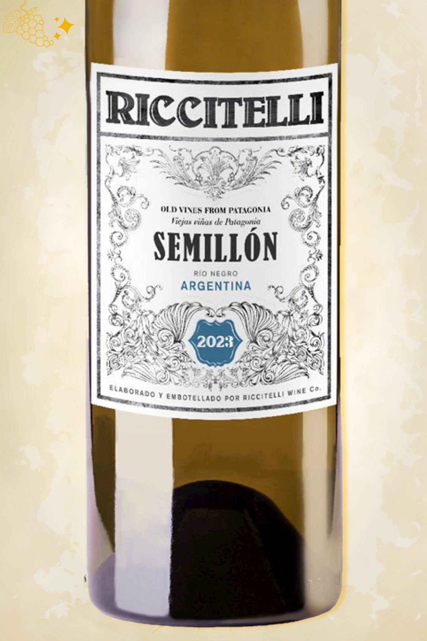 Close-up label Riccitelli Old Vines Semillon 2023 – Matias Riccitelli details