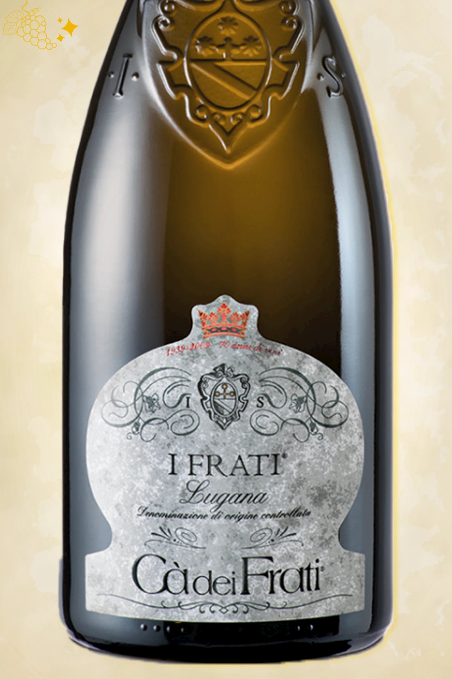 Close-up label I Frati 2024 - Ca dei Frati details zichtbaar