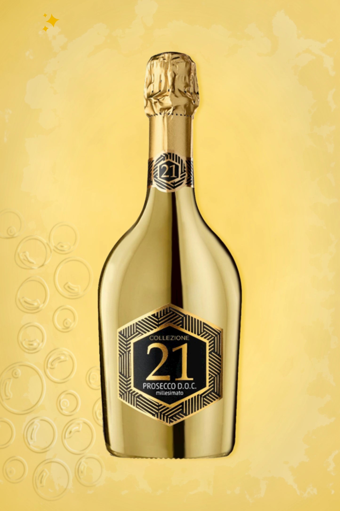 Decordi Prosecco Extra Dry Selezione 21 Gold Bottle – feestelijke fles mousserende wijn