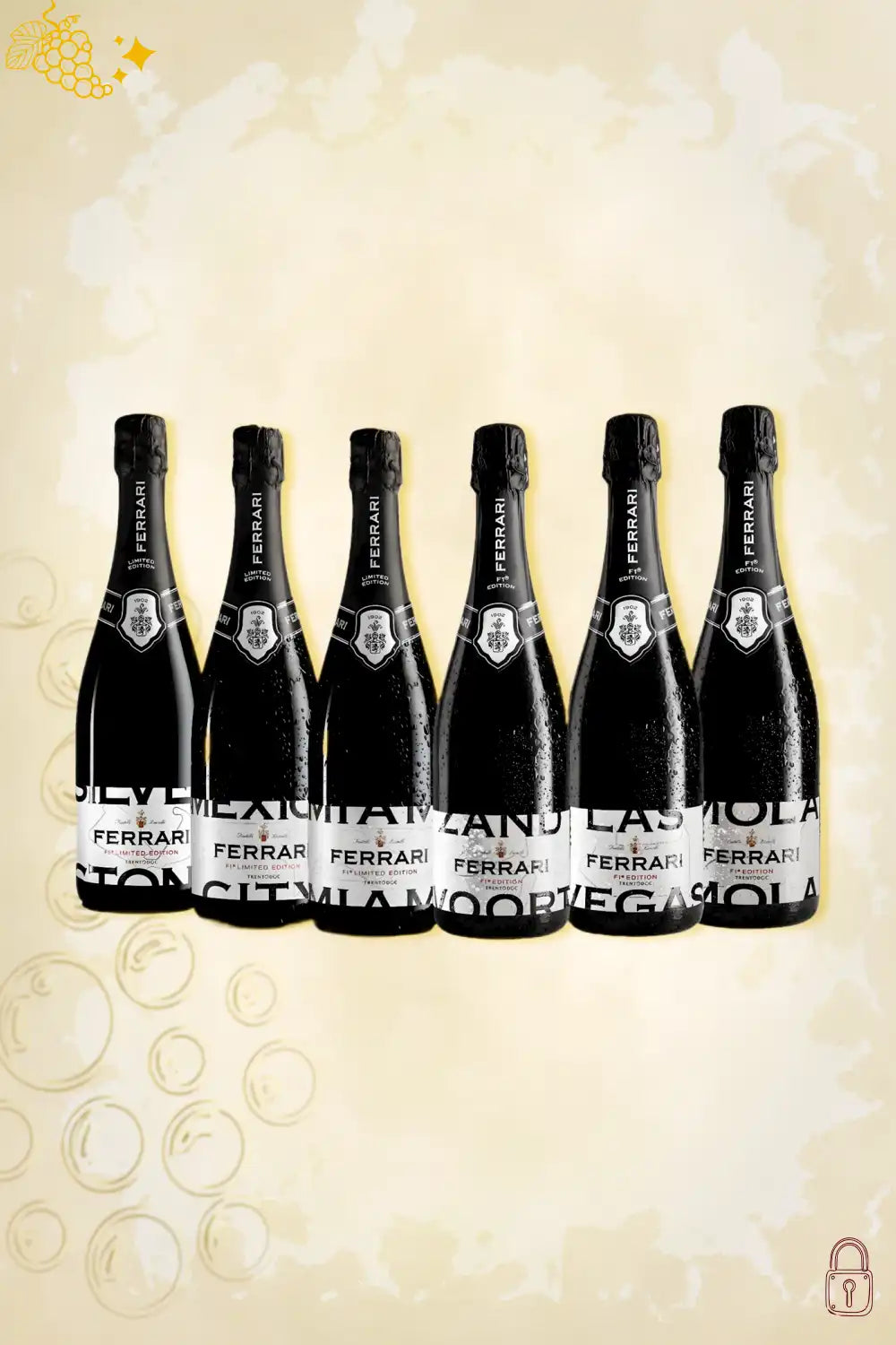 Ferrari F1 6 Cities special edition bottles line-up