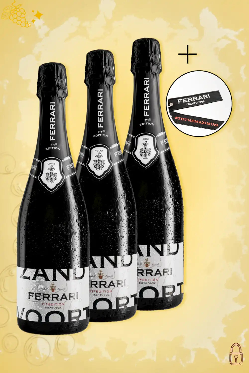 Giftbox trio Ferrari Trento DOC Brut NV plus #Tothemaximum keyring
