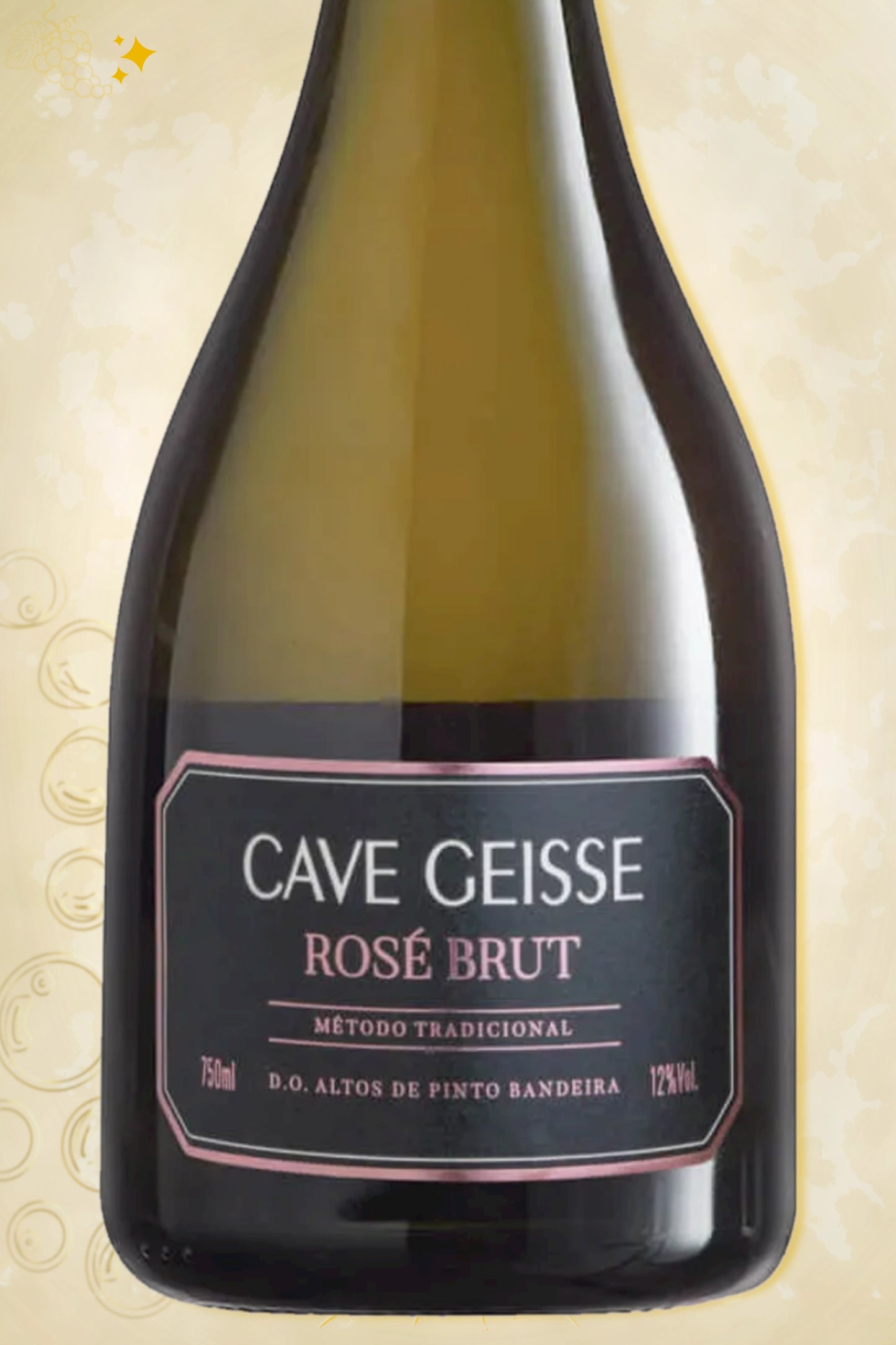 Etiket van Cave Geisse Brut Rosé 2022 Familie Geisse detailfoto