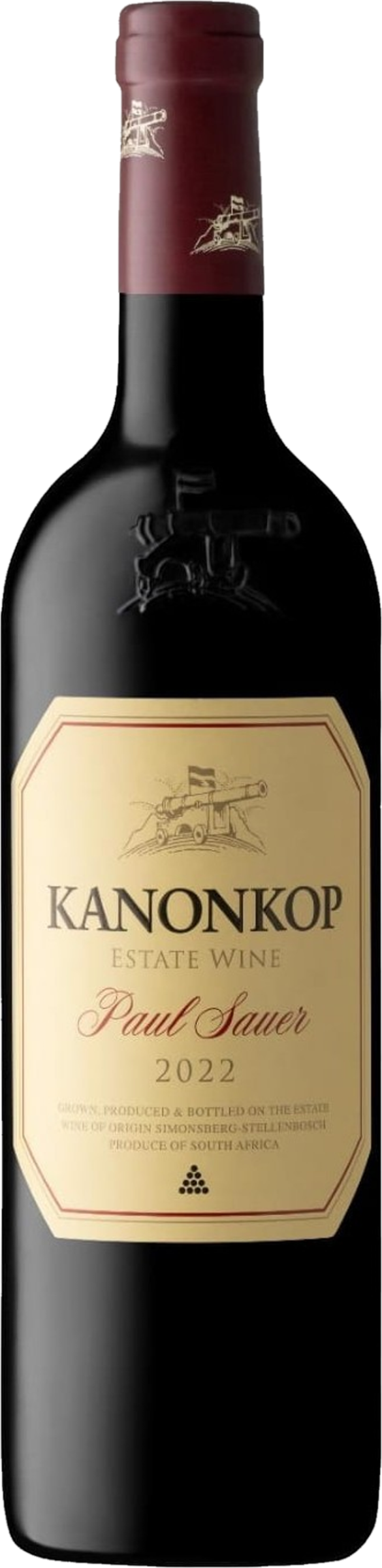 Kanonkop Paul Sauer 2022 tegen bordeaux achtergrond – premium rode wijn