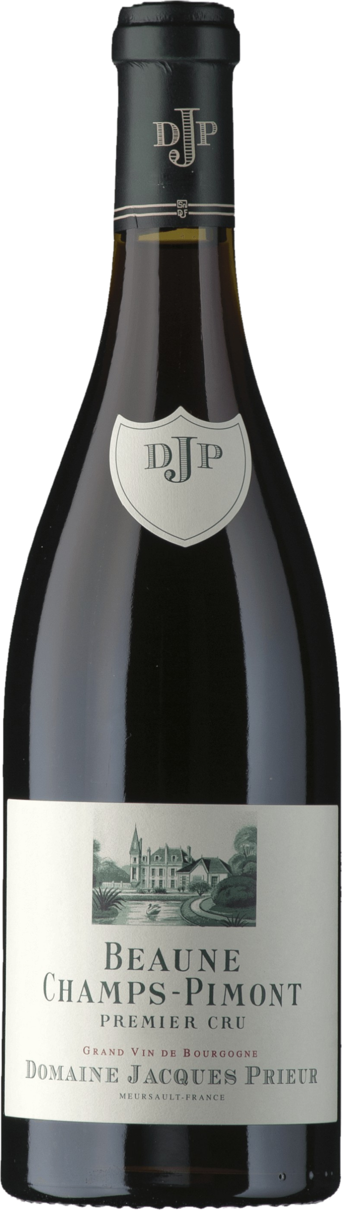 Domaine Jacques Prieur Beaune Champs-Pimont 2018 tegen bordeaux achtergrond – elegante rode wijn