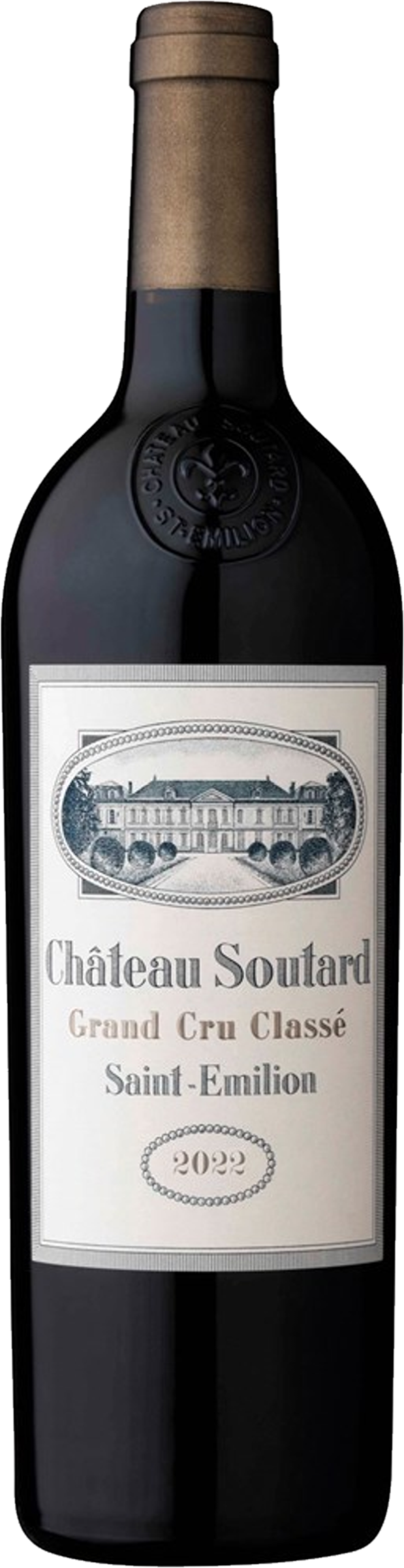 Saint-Émilion Grand Cru Classé 2022 tegen bordeaux achtergrond – premium rode wijn