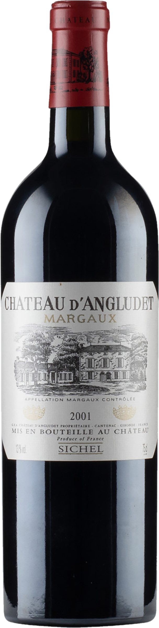 Château Angludet 2001 tegen bordeaux achtergrond – premium Bordeaux wijn