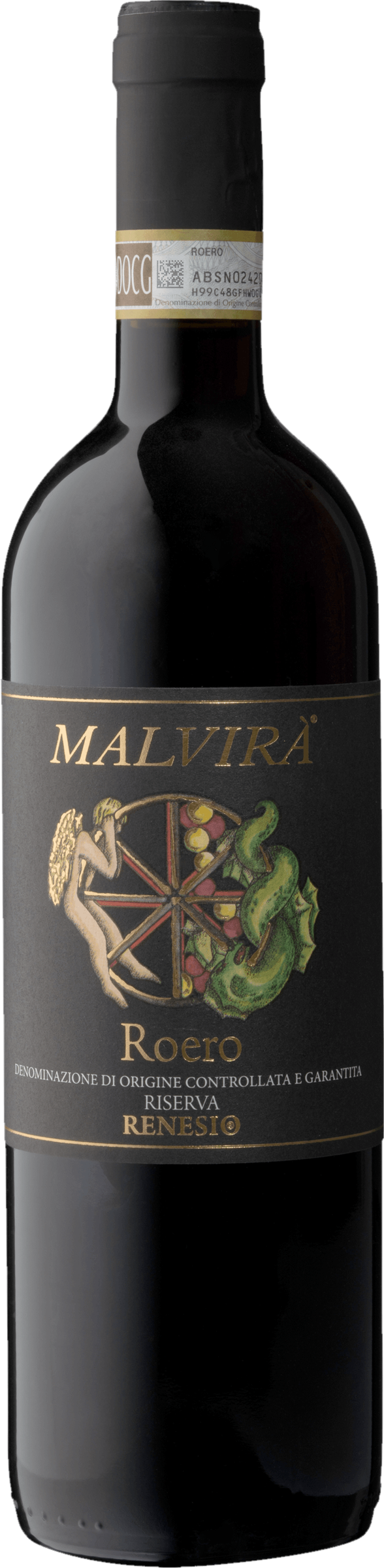 Malvirà Roero DOCG Riserva Renesio 2016 tegen bordeaux achtergrond – premium rode wijn