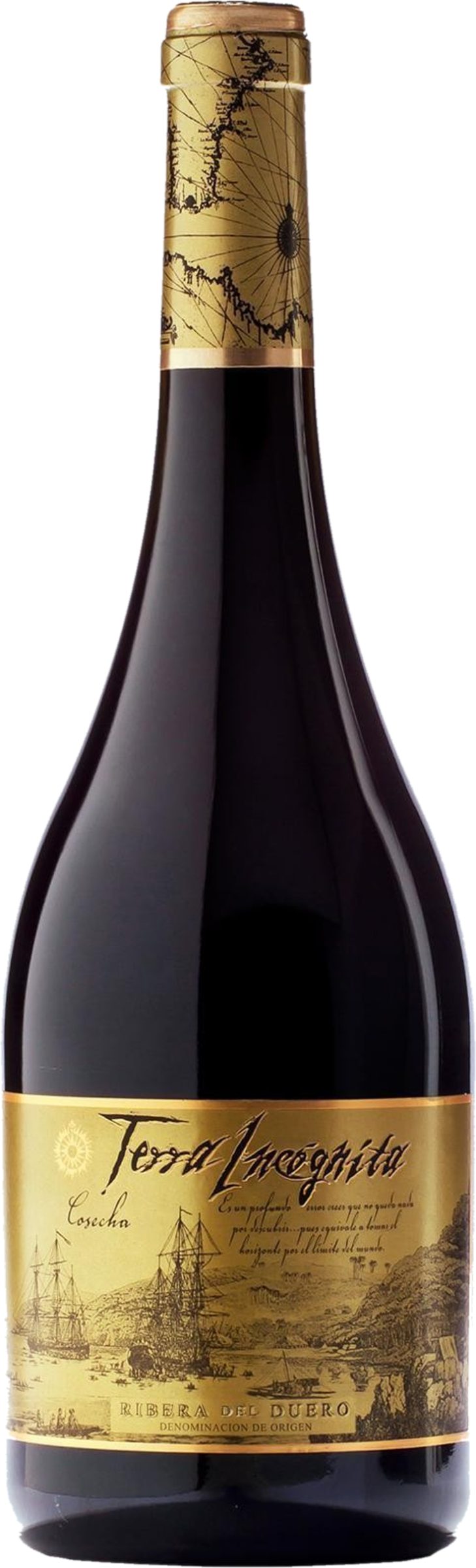 Bodegas Vilano Terra Incógnita 2019 tegen bordeaux achtergrond – volle rode wijn