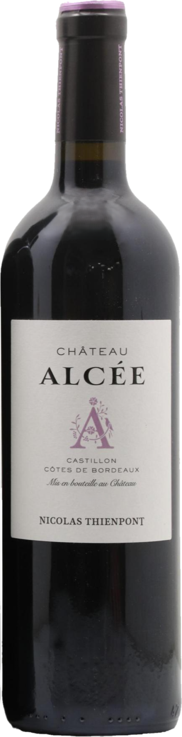 Château Alcée 2022 tegen bordeaux achtergrond – premium Bordeaux wijn