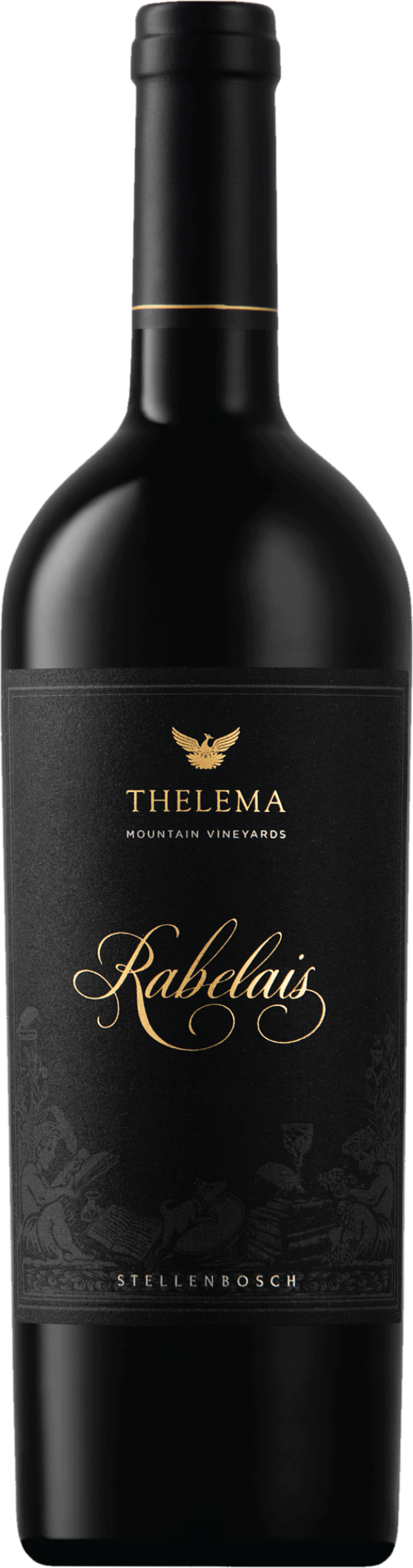 Thelema Rabelais 2021 tegen bordeaux achtergrond – premium rode blend