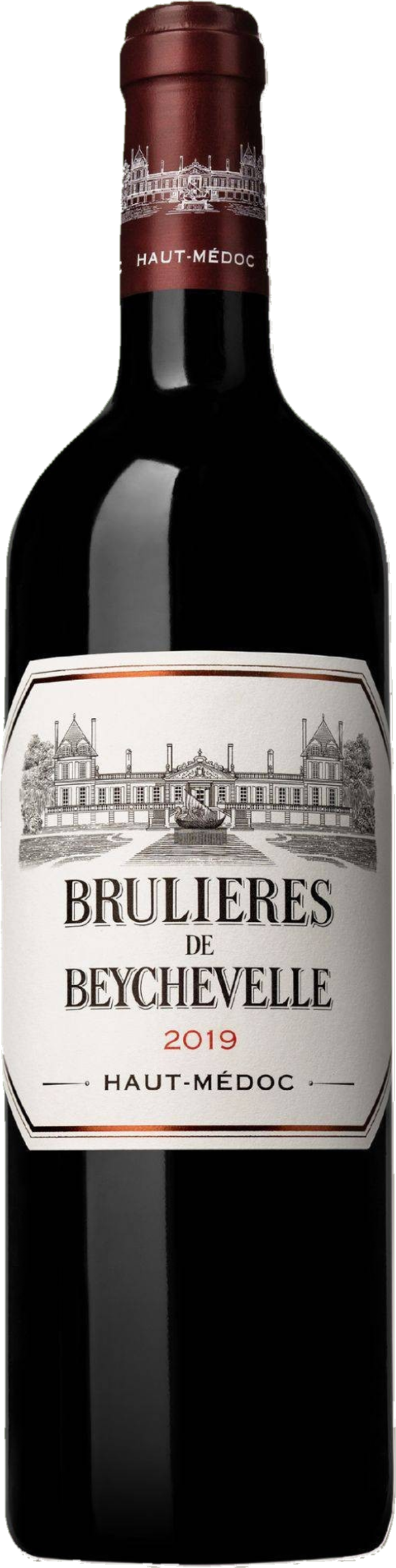 Les Brulières de Beychevelle 2019 – rode wijn tegen bordeaux achtergrond
