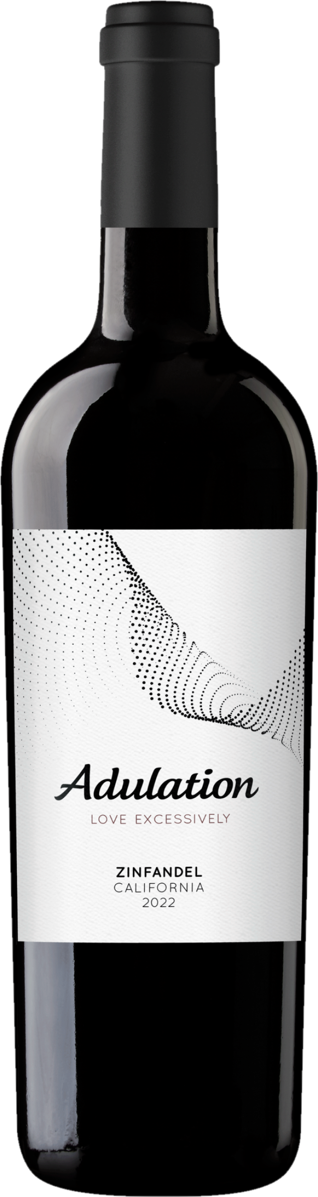 Adulation Zinfandel 2022 tegen bordeaux achtergrond – volle rode wijn