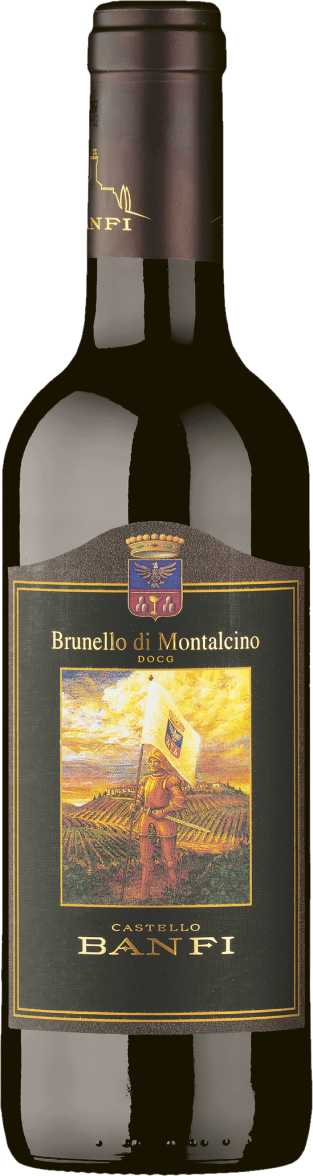 Castello Banfi Brunello di Montalcino 2019 0,375 l tegen bordeaux achtergrond