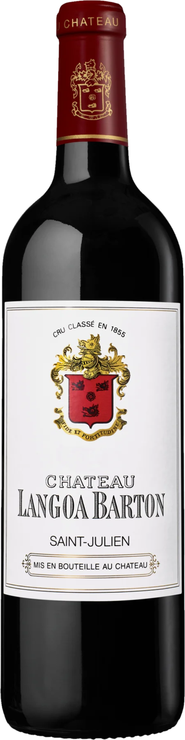 Château Langoa-Barton Langoa Barton 2002 tegen bordeaux achtergrond – premium rode wijn