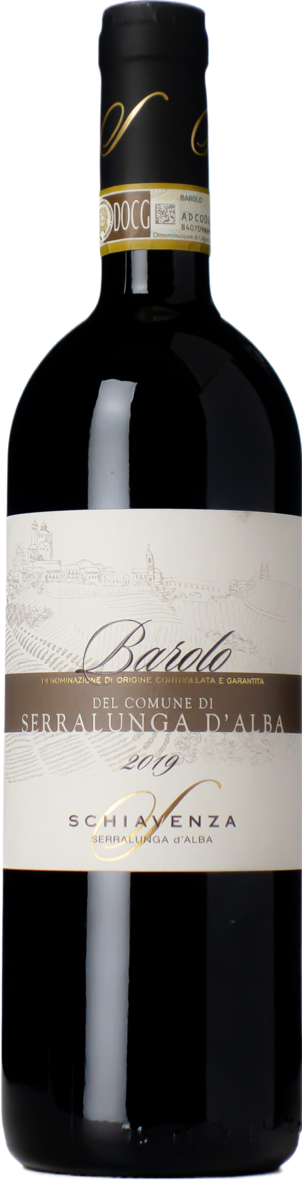 Schiavenza Barolo 2019 tegen bordeaux achtergrond – premium rode wijn uit Barolo