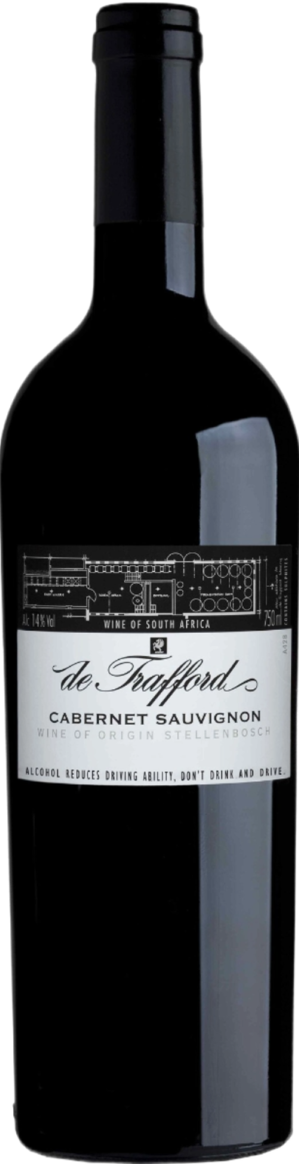 De Trafford Cabernet Sauvignon 2018 – rode wijn tegen bordeaux achtergrond