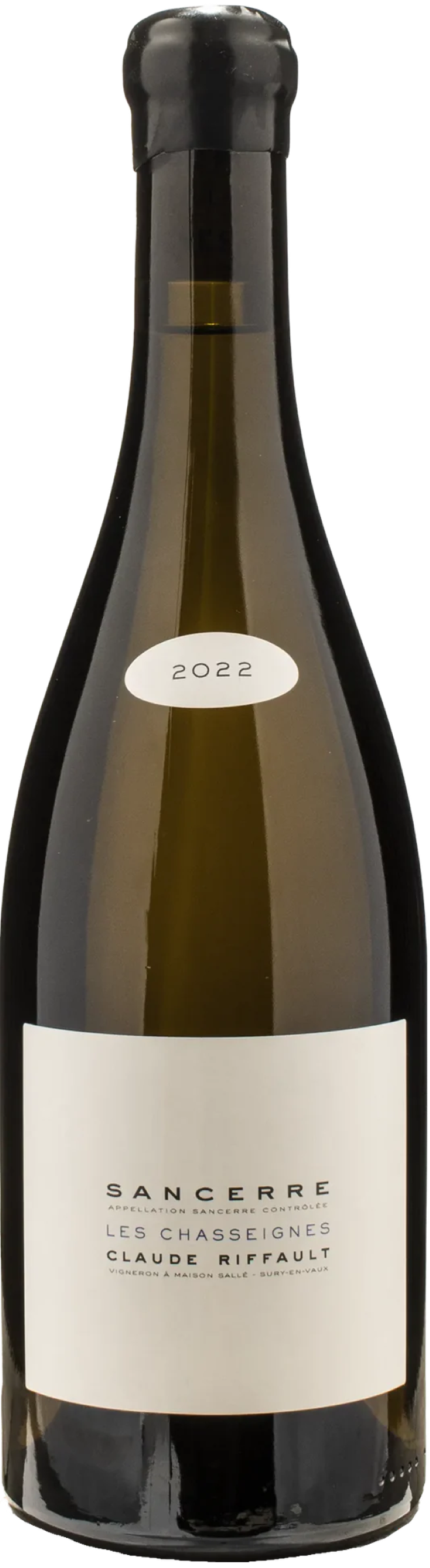 Claude Riffault Sancerre Les Boucauds 2022 tegen gouden achtergrond – premium witte wijn