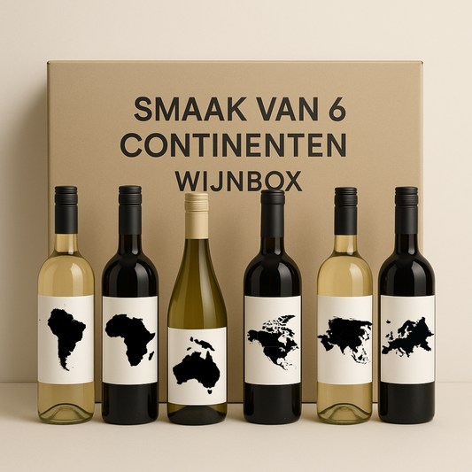 Smaak van 6 Continenten Wijnbox – Wijnen uit 6 Continenten