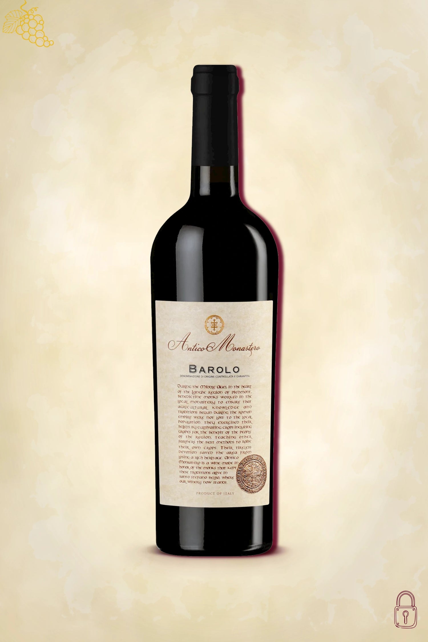 Fles Antico Monastero Barolo 2018 – rode wijn uit Barolo