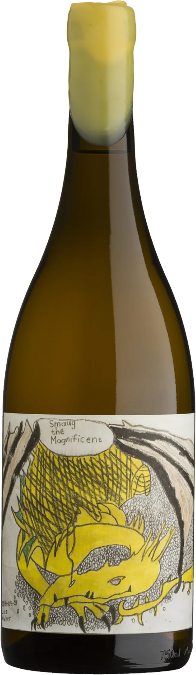 Vrijstaande witte wijnfles – Blank Bottle – Smaug the Magnificent (2021) zonder achtergrond