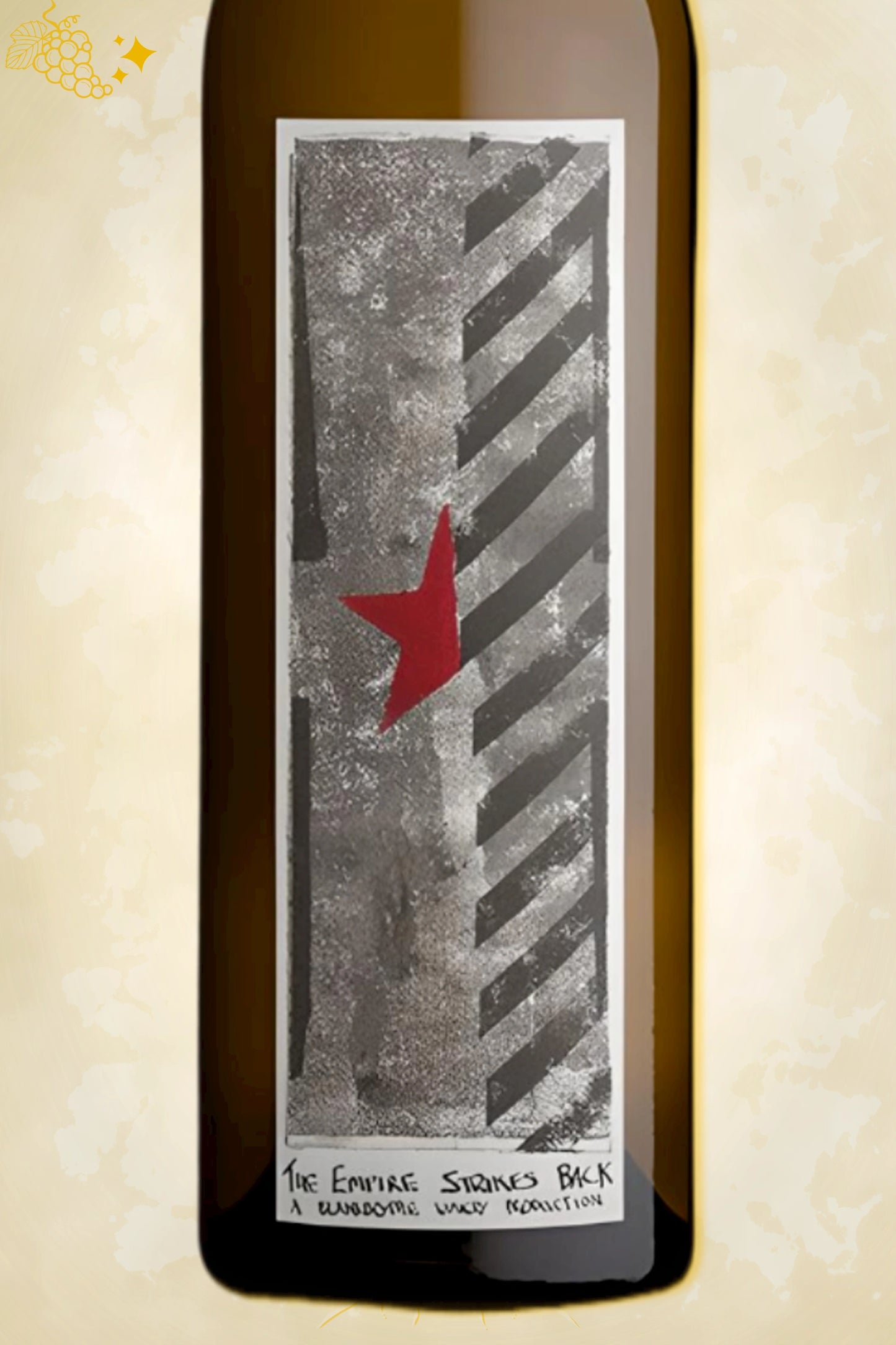 Close‑up etiket: Blank Bottle – The Empire Strikes Back (2022) – volledige weergave op beige achtergrond