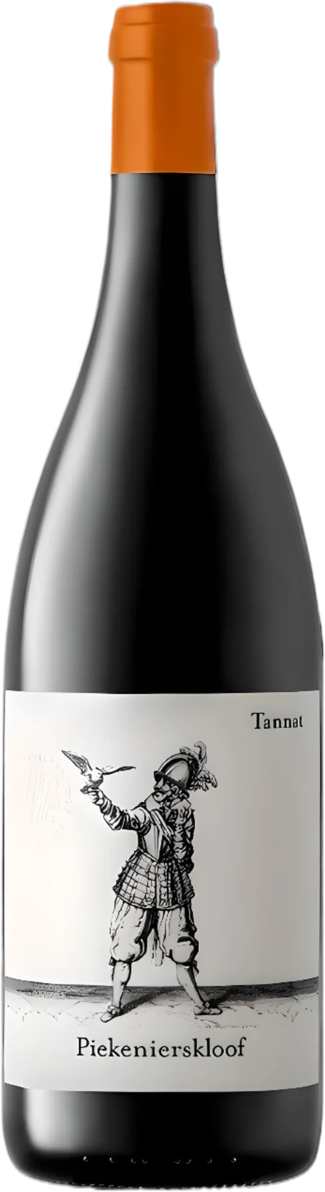 Vrijstaande rode wijnfles – Piekenierskloof – Tannat (2022) zonder achtergrond