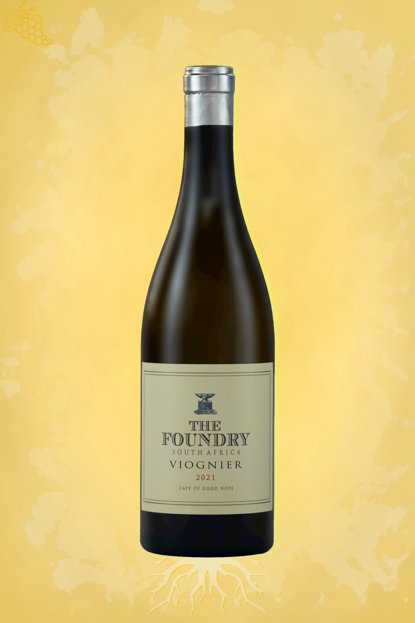 Fles The Foundry – Viognier (2022) – witte wijn in gouden setting