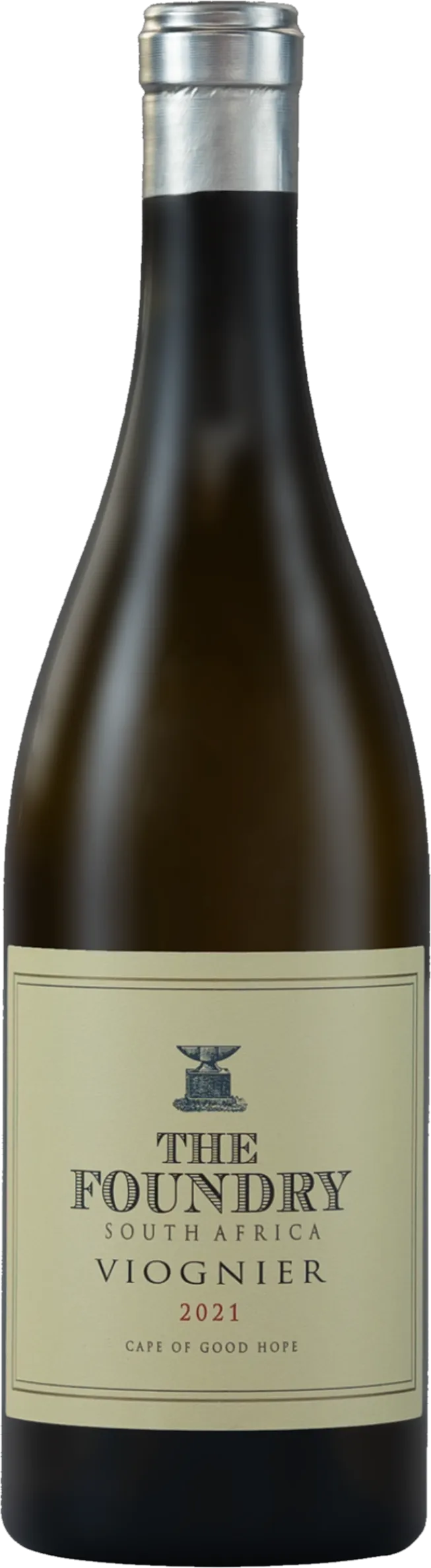 Fles The Foundry – Viognier (2022) zonder achtergrond – witte wijn zichtbaar in detail