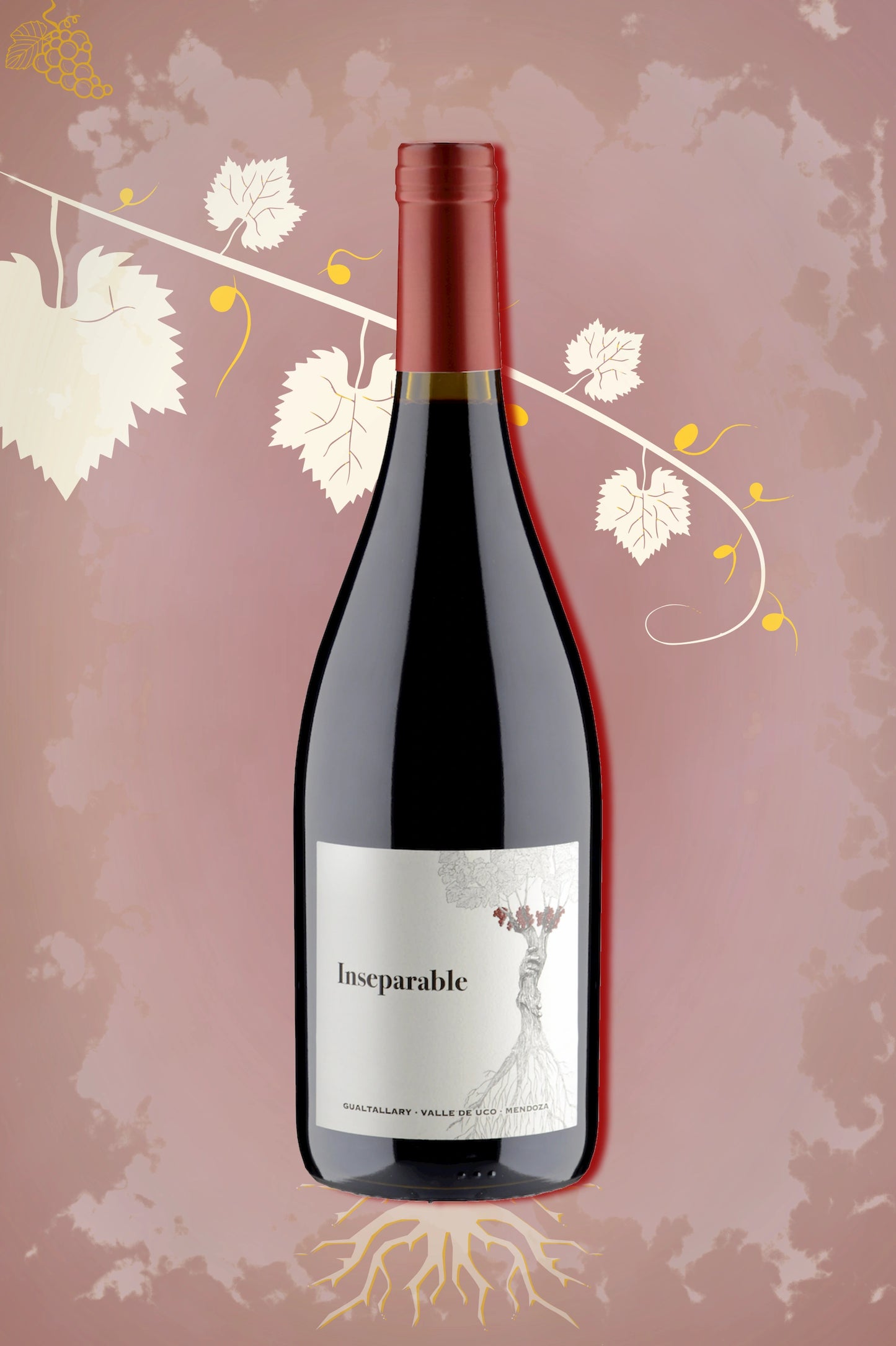 Perse – Inseparable Malbec (2021) – rode wijn in diepe rode ambiance
