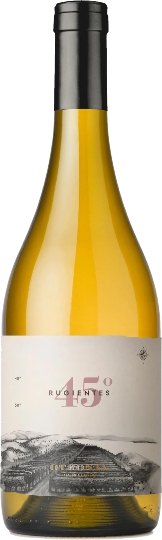 Vrijstaande witte wijnfles – Otronia – 45 Rugientes Corte de Blancas Organic (2020) zonder achtergrond