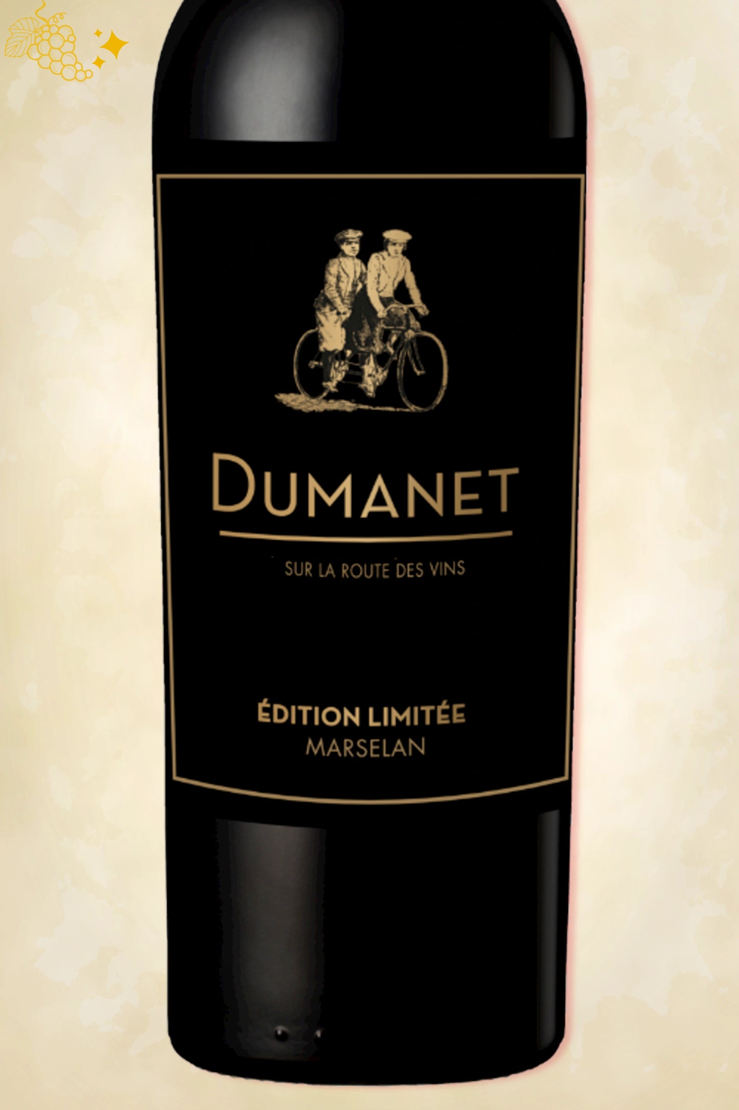 Label zoom: Dumanet – Édition Limitée Marselan (2023) – logo en tekst scherp zichtbaar