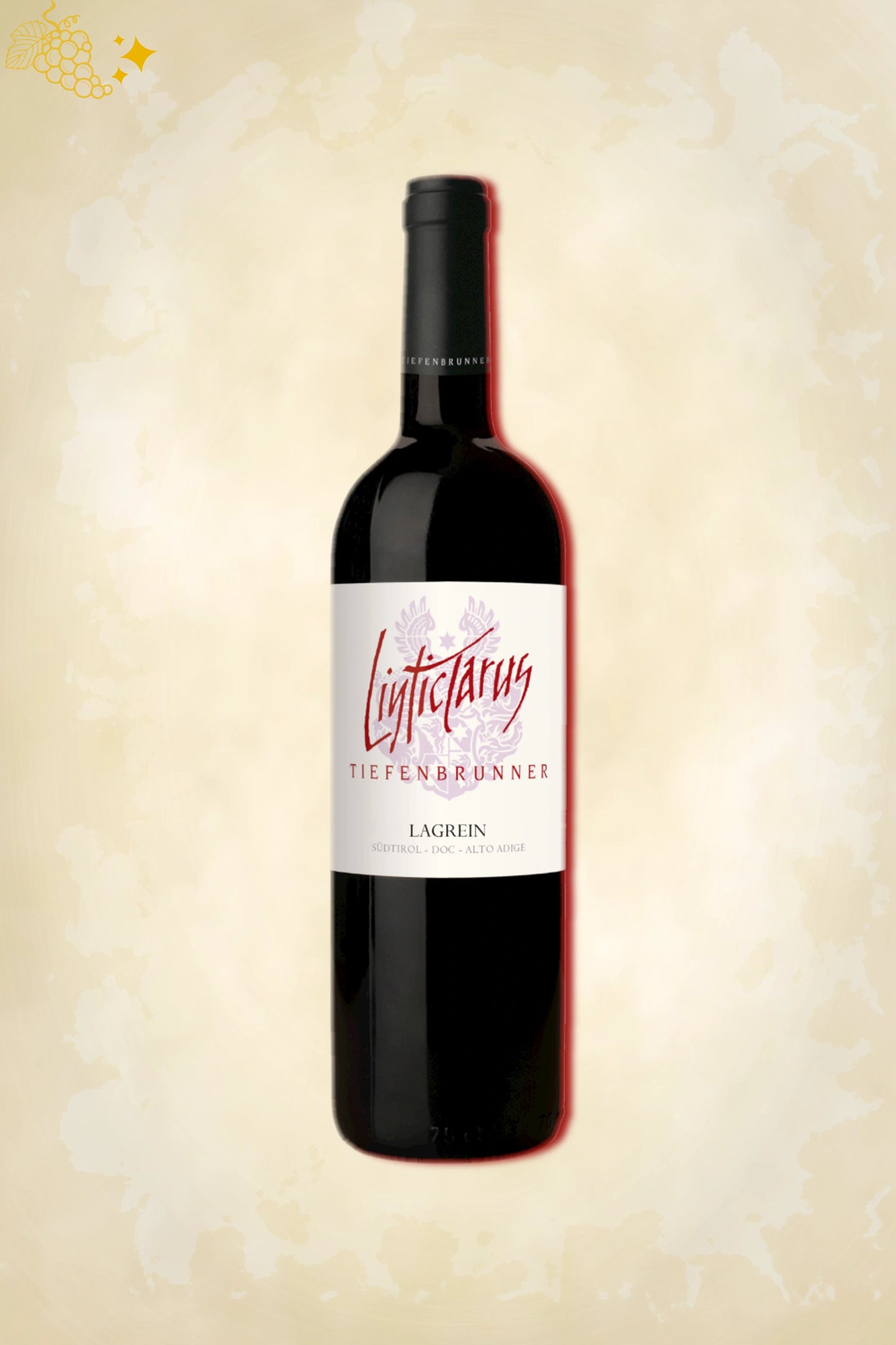 Fles Tiefenbrunner – Linticlarus Lagrein Riserva Alto Adige (2020) – rode wijn uit Trentino-Alto Adige