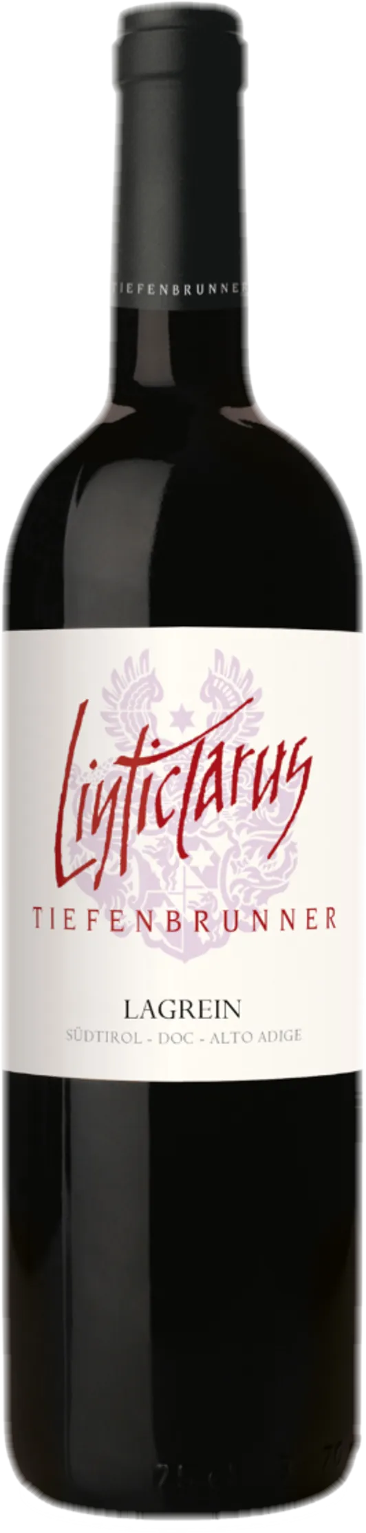 Productfoto zonder achtergrond: Tiefenbrunner – Linticlarus Lagrein Riserva Alto Adige (2020), rode wijn uit Italië