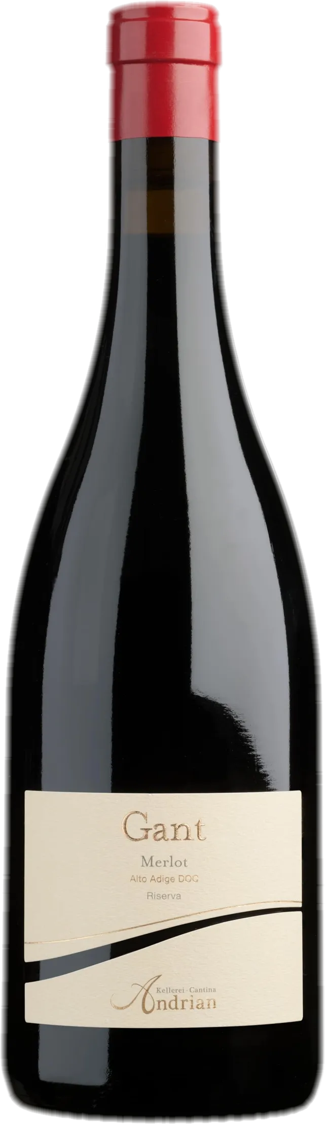 Packshot: Kellerei Cantina Andrian – Gant Merlot Alto Adige Riserva (2019) (rode wijn) transparant weergegeven
