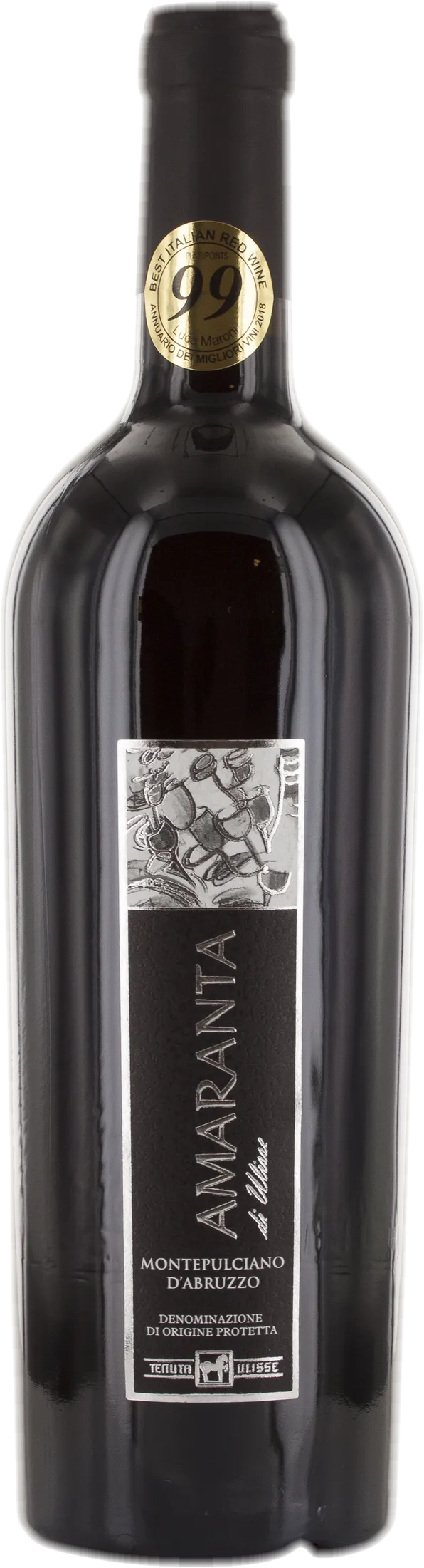 Packshot: Ulisse – Amaranta Montepulciano d’Abruzzo (2021) (rode wijn) transparant weergegeven