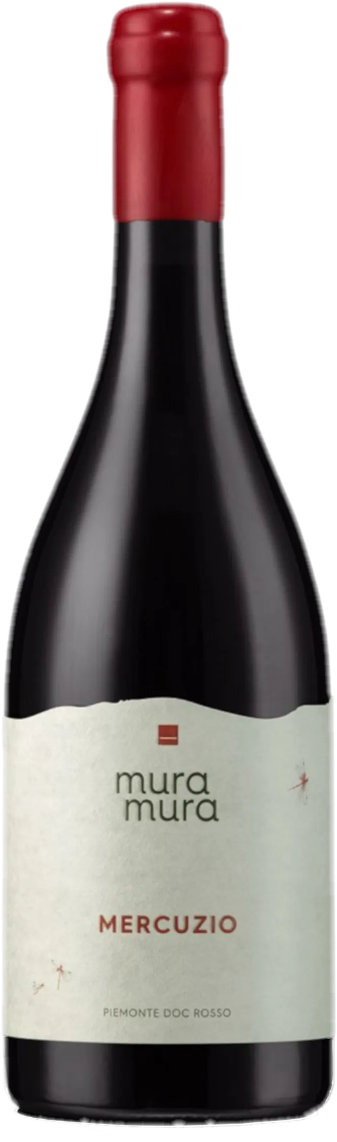 Transparante weergave van Mura Mura – Mercuzio Piemonte Rosso (2018) – fles rode wijn zonder achtergrond