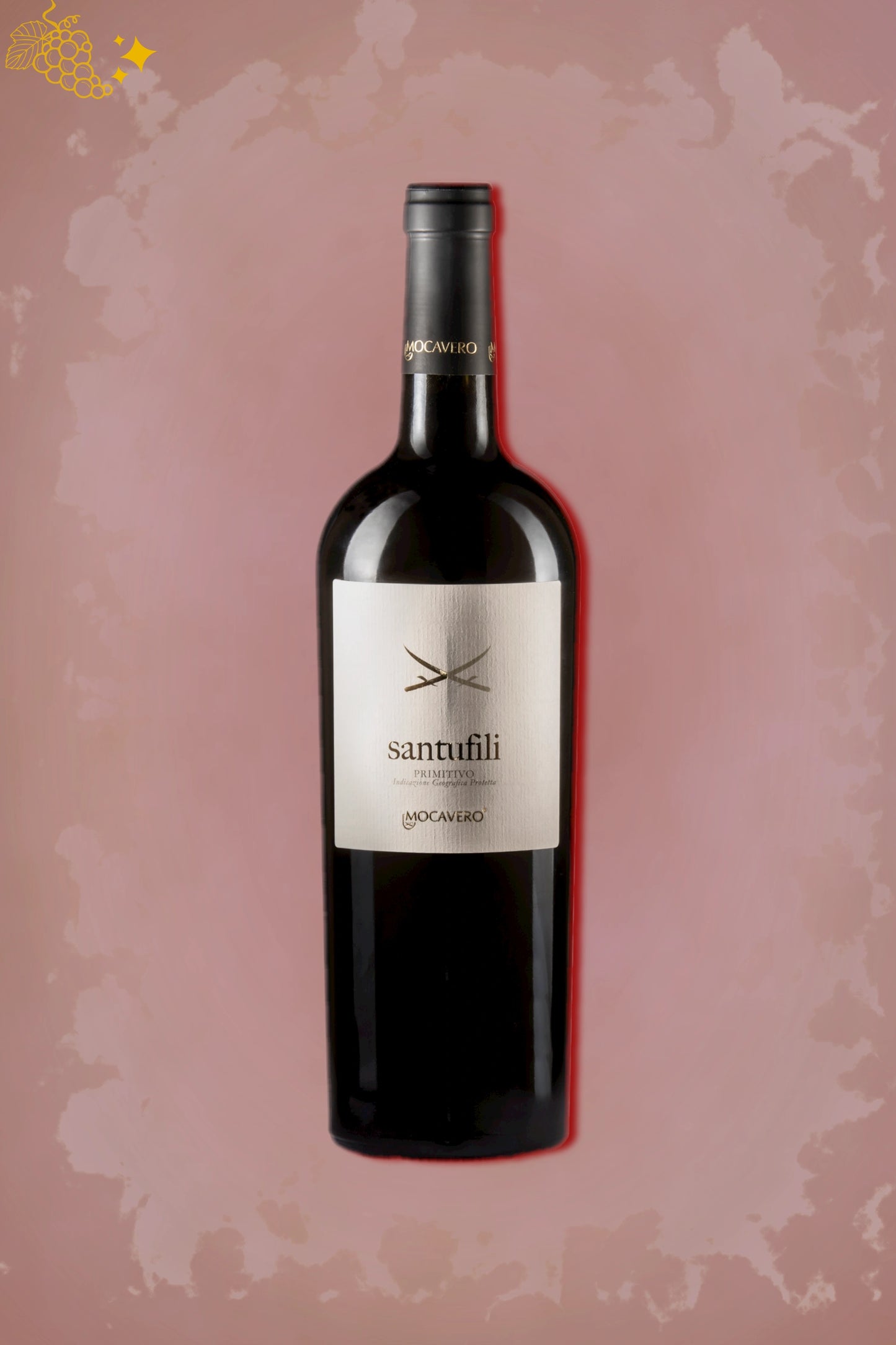 Mocavero – Santufili Primitivo Salento (2020) – rode wijn in diepe rode ambiance