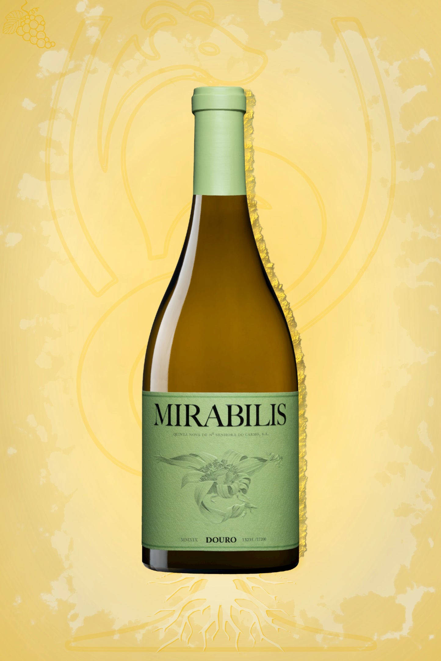 Quinta Nova – Mirabilis Branco Douro (2022) – exclusieve witte wijn op gouden achtergrond